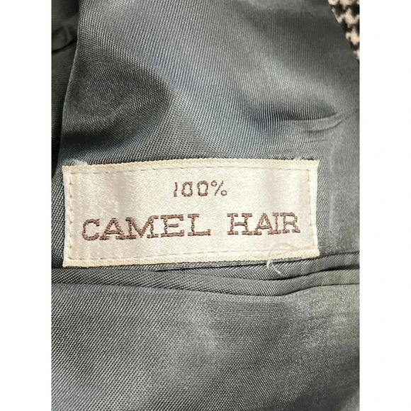 Brooks Brothers Men Gray Houndstooth Notch Lapel Camel Hair Single Breas… - Picture 6 of 11